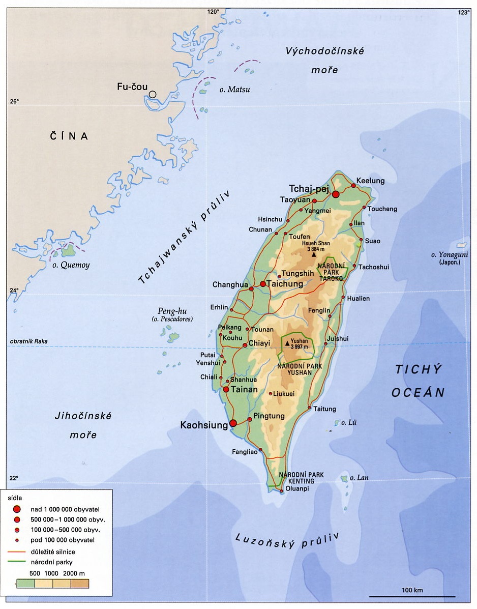 mapa Taiwanu